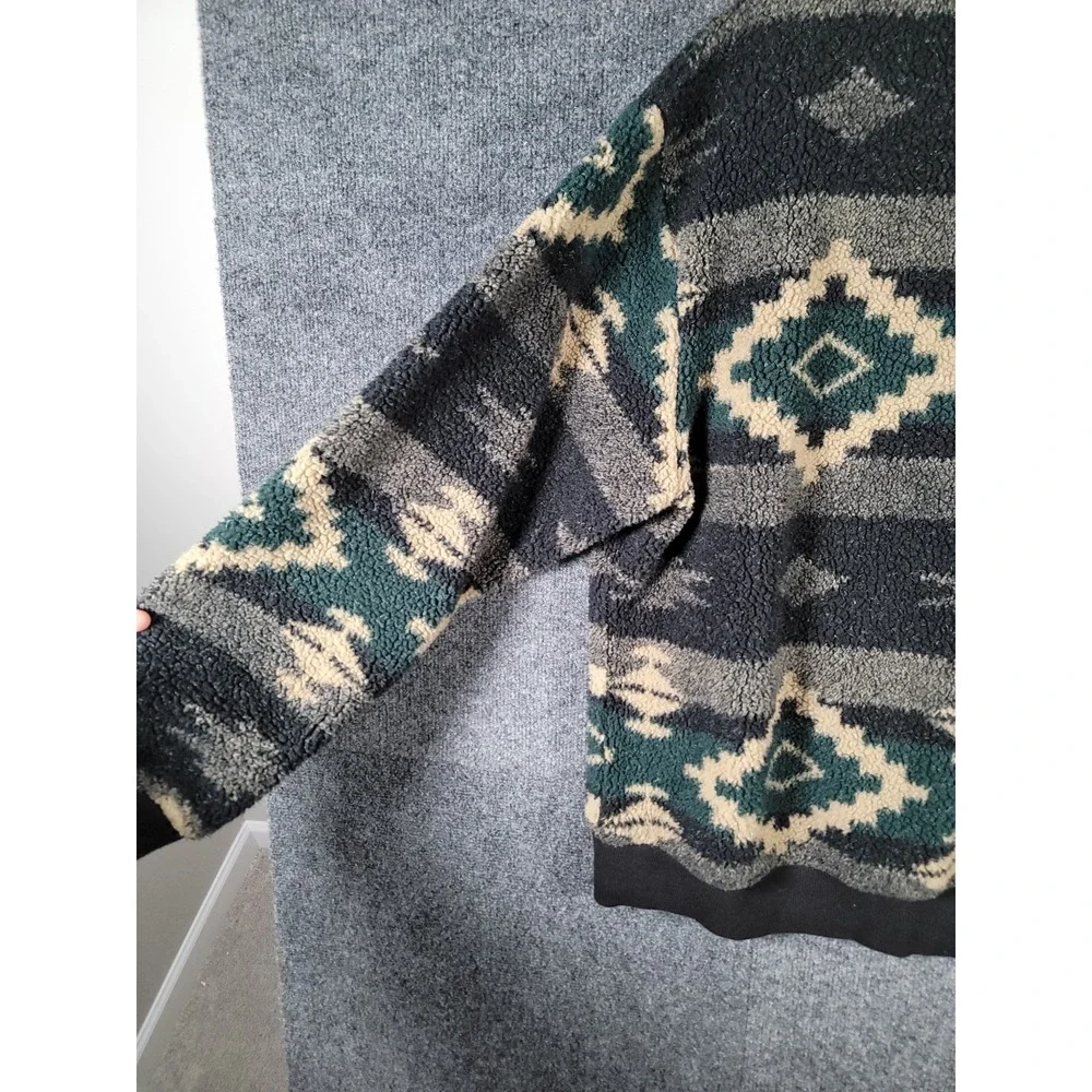 Vintage Polo Ralph Lauren Aztec Sherpa Fleece 1/4 Zip Pullover Mens Large USA